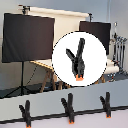 24-Pack Black Plastic Spring Clamps – Anti-Slip Balloon Arch & Backdrop Clips, Heavy-Duty Photo Prop Clamps in Two Sizes