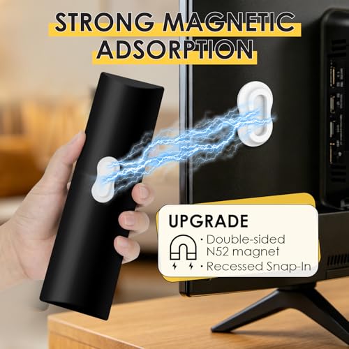 HOTEC 6 Pack Magnetic Remote Control Holder Wall Mount, Upgraded No Drill Self-Adhesive TV Remote Organizer, Universal Storage for TV, Fan, AC, Media & RV Accessories, White - color: White