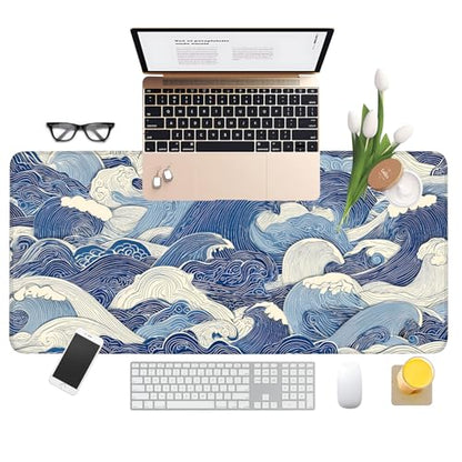 Ocean Waves Extended Gaming Mouse Pad 35.4 x 15.7 Inch – Stylish Desk Mat for Gaming, Office, and Study with Non-Slip Rubber Base - color: #41, size: 35.4 x 15.7 Inch
