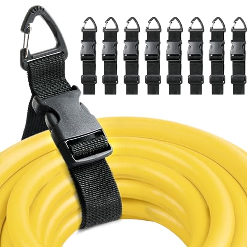 Heavy Duty Extension Cord Holder Organizer (8 Pack black) 17 Inch Adjustable Storage Straps with Triangle Clips Perfect for Garage Organization Workshop Storage and Men's Gadgets ﻿ ﻿ - color: Black(plastic Hook), size: 8-Pack 17''