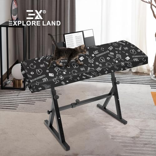88Keys Piano Keyboard Dust Cover - Dirt Proof Stretchy Digital Piano Cover with Music Stand Opening(Music Symbols) - color: Music Symbols, size: 88 Keys