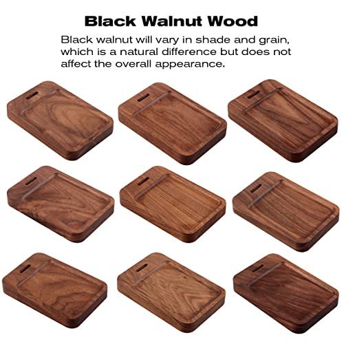 Walnut Wood & Aluminum Headset Holder, Desktop Headphone Stand, Universal headphone holder for most music gaming headsets - Black Walnut