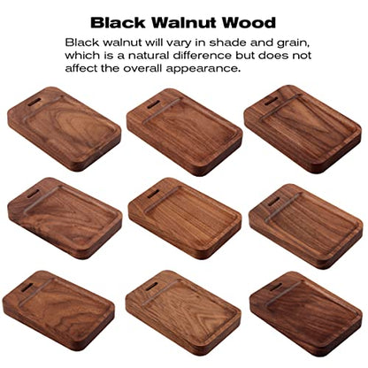 Walnut Wood & Aluminum Headset Holder, Desktop Headphone Stand, Universal headphone holder for most music gaming headsets - Black Walnut