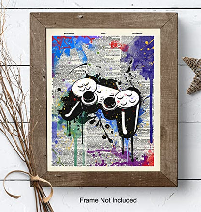 Remote Control Wall Decor - Gaming Graffiti Art - Street Art Poster Print for Game Room, Dorm, Bar, Boys Room, Bedroom - Gift for Gamers, Xbox, PS4, Playstation, Video Game, Arcade Fans, Men, Teens - size: 8"L x 10"W
