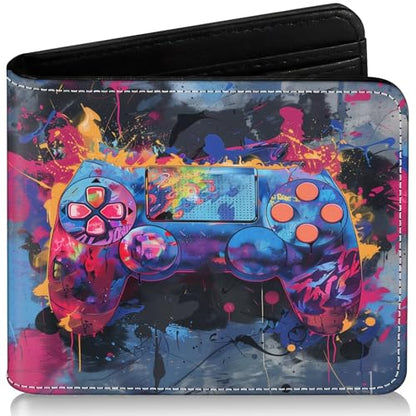 EXXBYELI Boys Wallet for Kids, Cool Kids Gamer Wallet for Boys Ages 8-10 9-12 11-15 with Credit Id Card Cash Holder Black Rfid Blocking Zipper For Teen Youth Guys Teenager Birthday Gifts Ideas - color: game-Retro handle red