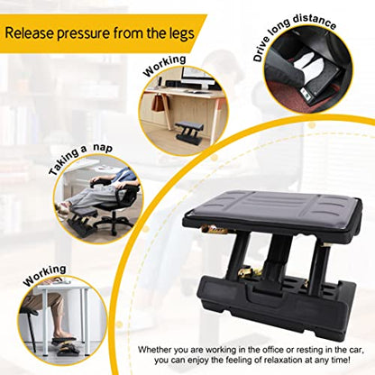 Adjustable Foot Rest Under Desk - Ergonomic Office Foot Stool with Massage, Leg Rest for Desk, Anti-Slip Design for Home & Work, Improves Posture (Gray) - color: Gray