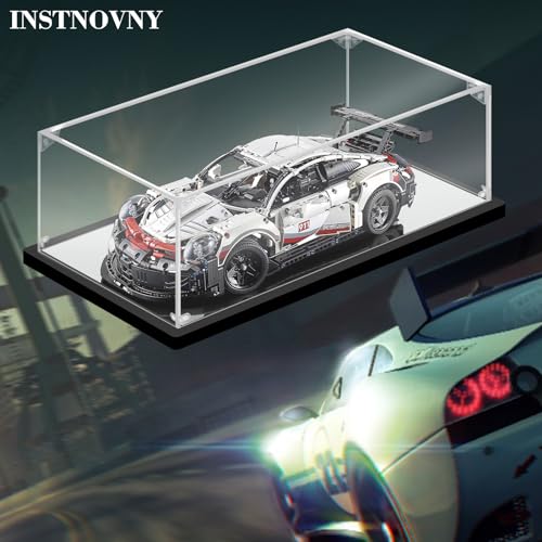 Acrylic Display Case for Collectibles Assemble Lego Model Car Display Cases for Lego Sets 42096 Clear Large Acrylic Box for Display Hobby Toys Action Figures(Black,24.4*11.8*7.9 inch) - size: 24.4*11.8*7.9 inch