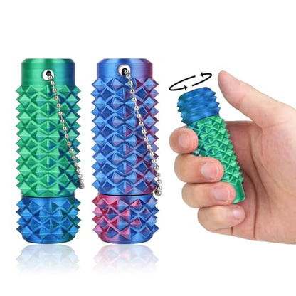 Little Ouchies Pain Stim Fidget Toy, 3D Printed Pocket Spiky Keychain with Clicker Button Spinner Sensory Toys for Anxiety Focus & Stress Reduction Novelty Gifts(L2) - color: L2