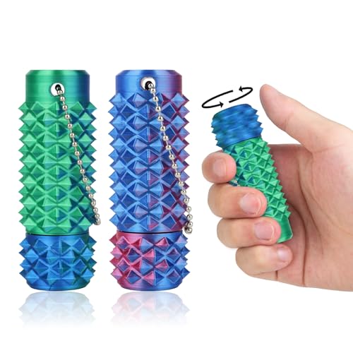 Little Ouchies Pain Stim Fidget Toy, 3D Printed Pocket Spiky Keychain with Clicker Button Spinner Sensory Toys for Anxiety Focus & Stress Reduction Novelty Gifts(L2) - color: L2