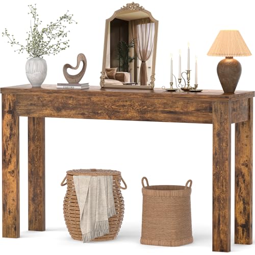 Armocity Console Table, 47" Farmhouse Wood Entryway Table, Sofa Tables Narrow Long Behind Couch, Entry Table for Entrance, Hallway, Living Room, Rustic Brown - color: Rustic Brown, size: 47"