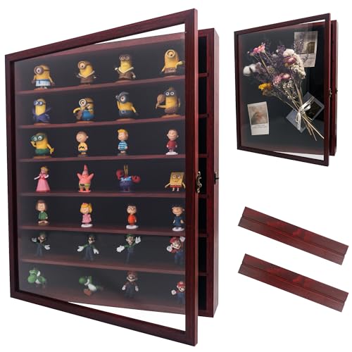 16x20 Shadow Box Frame with Removable Shelves, Red Deep Memory Box Display Case for Keepsake Collectibles, Coins Military Medals Pins Wedding Flowers - color: Red, size: 16*20