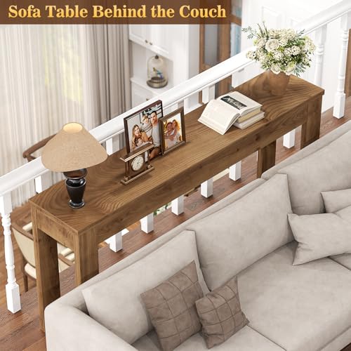 Armocity Console Table, 47" Farmhouse Wood Entryway Table, Sofa Tables Narrow Long Behind Couch, Entry Table for Entrance, Hallway, Living Room, Brown Oak - color: Brown Oak, size: 47"