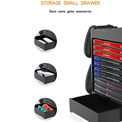 Multifunctional 10 Games Disk Storage Rack for PS5 Controller/Headset Stand Holder for PS4/Xbox Series X/Switch/PS5 Game Accessories Organizer