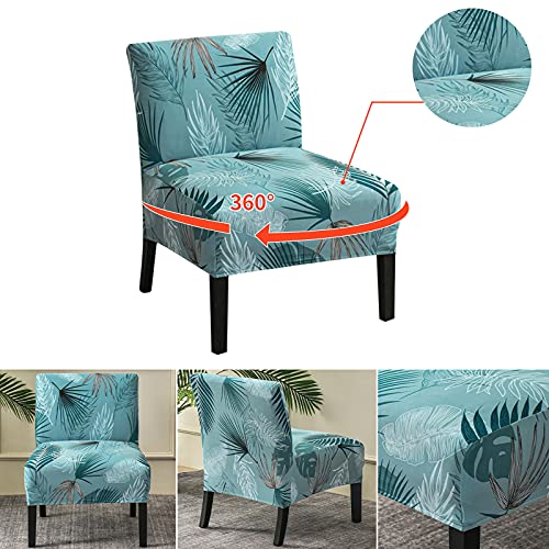 Eco-Ancheng Armless Chair Slipcover Removable Armless Accent Chairs Covers Washable Armless Slipper Chair Slipcover Printed Armless Chair Furniture Protector Covers for Living Dining Room Hotel - color: A20
