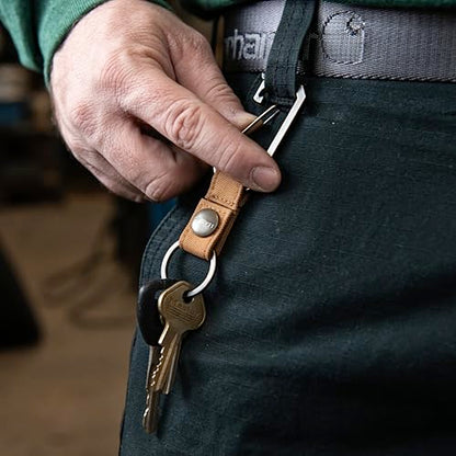 Carhartt Unisex Adult Durable Metal Key Keeper, Belt Loop Key Ring Holder with Self-Locking Metal Gate Clip for Car/Home Keys - color: Nylon Duck (Carhartt Brown)