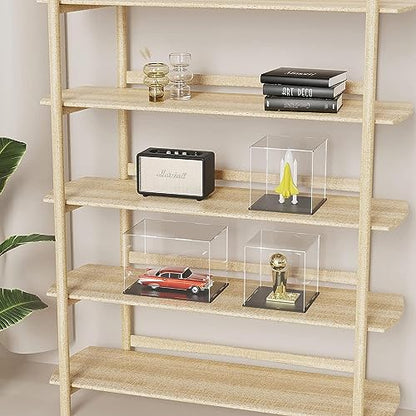 Acrylic Box with Matt Black Base, Simple Self-Assembly Display Case, 14'' Tall Case with Lid for Collectibles, Toys and Jewelry (10x10x14 inch) - color: Matt Black, size: 10x10x14 inch
