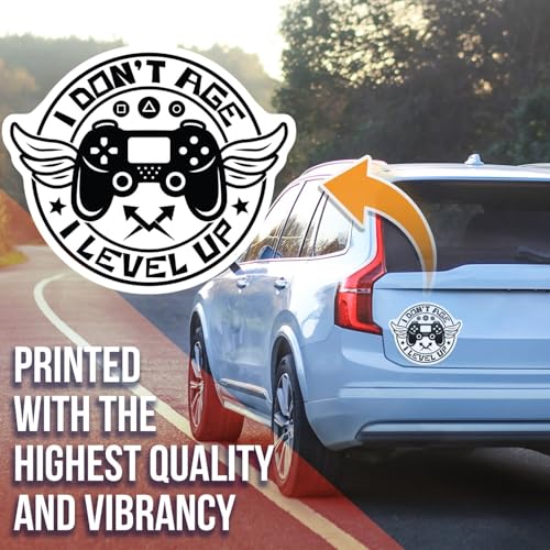 Gamer Sticker I Don't Age I Level Up - Funny Gaming Vinyl Decal - Perfect for Laptops - Water Bottles - Notebooks - and More - 5" Vinyl Sticker - Durable Design for Cars Laptops W AAS1364