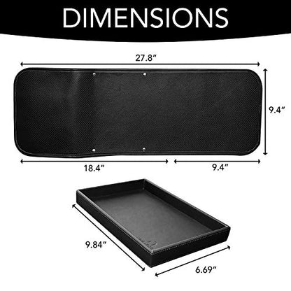 Couch Remote Caddy Control Holder Sofa Organizer with Detachable Wooden Snack Tray for Recliner Mattresses Chair Armrests with 4 Slots - 1 Large Pockets and 3 Small Pockets (Black) - color: Black