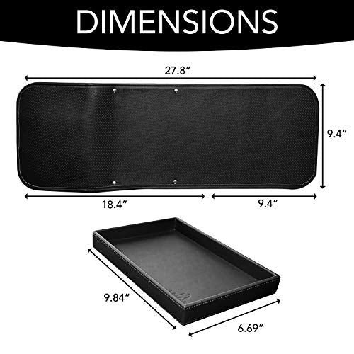Couch Remote Caddy Control Holder Sofa Organizer with Detachable Wooden Snack Tray for Recliner Mattresses Chair Armrests with 4 Slots - 1 Large Pockets and 3 Small Pockets (Black) - color: Black