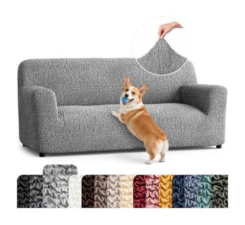 Premium Stretch Couch Covers for Sofa - Sofa Chair Cover Washable, Dogs & Pets Friendly - Elastic Polyester Loveseat Slipcovers - Non-Slip Love Seat Couch Covers - Ash (64"-85" Wide) - color: Ash, size: 64"-85" Wide