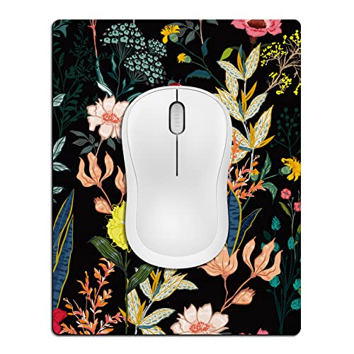 Small Mouse Pad Cute, Mini Mouse Pads for Wireless Mouse and Laptop, Travel Mousepads with Designs - Night Blooming Flowers, Kawaii Portable Mousepad with Rubber Base for Women - 5.5 x 7 in - color: Night Blooming Flowers, size: 7L x 5.5W inches