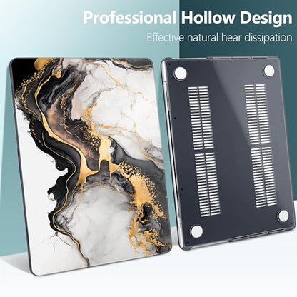 DONGKE Compatible with MacBook Pro 16 Inch Case (2026-2021 Release, M5 M4 M3 M2 M1 Pro/Max Chip), Plastic Hard Shell Cover with Keyboard Cover & Screen Protector for MacBook Pro 16", Abstract Marble - color: Abstract Marble D159
