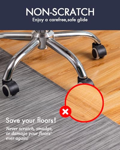 Baroyal Office Chair Mat for Hardwood Floor Under Desk Computer Rolling Chair Mat for Wood/Tile Floor Non-Slip Heavy Duty Desk Rug PVC Plastic Hard Floor Protector 48" x 60" (Gray) - color: Light Grey, size: 48" x 60"