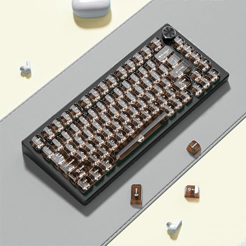 dagaladoo Clear keycaps,Transparent Keyboard keycaps,Jelly Key caps Set,Shine Through keycap，MDA Profile Keyboard caps for Mx Switches Mechanical Keyboard(Coffee) - color: Coffee
