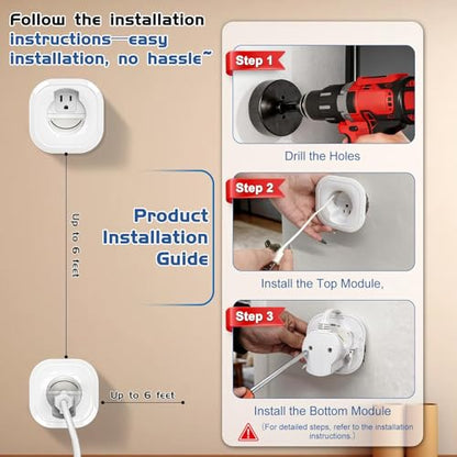 in Wall Cable Management kit Recessed TV Outlet W/Hole Saw & Drill Template Power & Low Voltage Wire Safe tv Cable Hider wall kit for Wall Mounted TV Home Theater