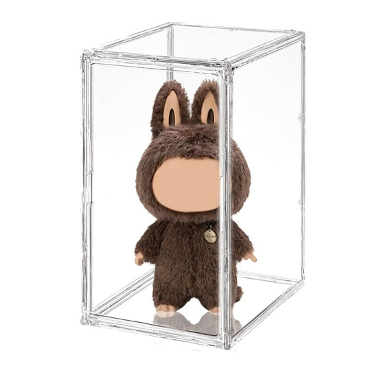 BOHOIDEE Extra Large 19.7"X14.6"X11.6" Acrylic Display Case with 2 Division Boards, Clear Organizer Box Plastic Holder with Magnetic Door for Handbags, Purses, Boots, Figures - size: Extra Large-B