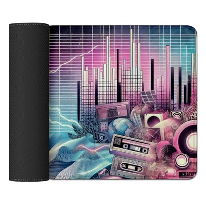 Music Theme Mouse Pad Desk Mat, Big Mousepad (27.5X11.8 in) | Non-slip base, high-density smooth surface with no stuttering,Washable and colorfast,suitable for office, study, and gaming - color: Chillwave Music