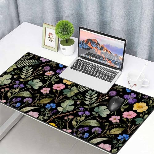 Large Computer Gaming Mouse Pad,XXL Gaming Desk Mat with Non-Slip Rubber Base, Stitched Edges | Keyboard and Mouse Pad for Office | Portable Desk Pad - color: Blue
