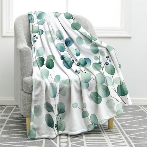 Jekeno Leaf Blanket Gifts for Women Girls Mom Birthday Mother's Day Christmas Nature Plants Green Leaves Presents Decor Home Bedroom Living Room Sofa Couch Soft Cozy Plush Throw for Kids Adult 50"x60" - color: Green Leaf Gifts