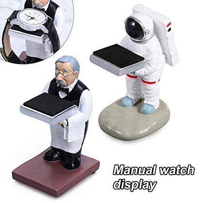 Pilarmuture Watch Display Stand Jewelry Organizer Astronaut Handmade Watch Holder Resin Figurine Jewelry Watch Storage Rack Eyeglass Holder for Office Home Decoration - size: 2#astronaut