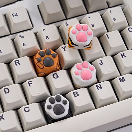 SYA ZOMOPLUS Cute Keycaps,Novelty Cat-Claws Keycap 3D Model OEM Profile Keyboard Keycaps Squishy-Paws Custom Key Caps for Cherry MX Switches Mechanical Gaming Keyboard Catpaw ESC-Key Keycap(4 Keys) - color: 4 Keys