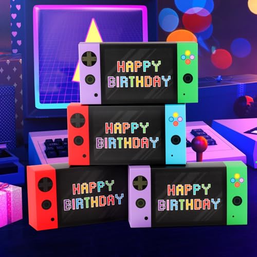 Adecortalk Video Game Party Favor Boxes 16 Pcs Gamer On Theme Gifts Boxes Happy Birthday Party Favor Boxes for Boys Kid Video Game Birthday Goodie Candy Treat Bags Gamer Party Decorations