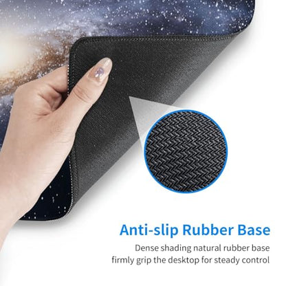 Galaxy Gaming Mouse Pad, Space Universe Starry Nebula Large Extended Desk Mat 11.8X 31.5 inches with Non-Slip Base & Stitched Edges, Waterproof Desk Mat for Office, Home, Laptop, Computer Keyboard - color: Galaxy_07