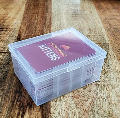 PRODUCT80 8 Pack BitsBins 100+ Card Box with Unique Inner Wall Design, Holds 142 Un-sleeved or 75 Sleeved Standard Playing Cards, Compatible with MTG and Pokemon Cards, Snap Tight Lid - size: 100+ Card Box, Pack of 8