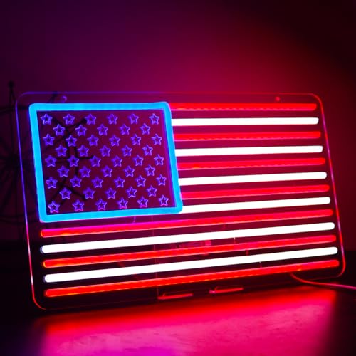 USA Neon Signs for Wall Decor，Led Neon Light for Man Cave、Bedroom、Garage，Christmas Birthday Party Gifts - style: national flag