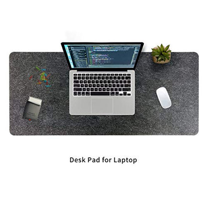Felt Desk Mat, 35.5"x15.8", Large Keyboard and Mouse Pad for Computer, Non-Slip Wool Desk Pad for Office and Home, Dark Gray - color: Dark Gray