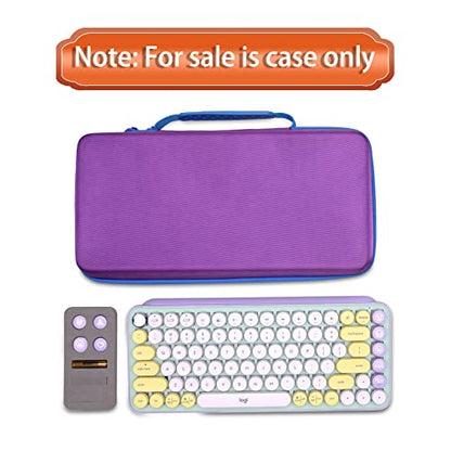 LTGEM Case Compatible with Logitech POP ICON Combo Bluetooth Keyboard and Mouse Combo, Office Travel Carrying Storage Bag - Purple+Gray(Case Only) - color: Purple