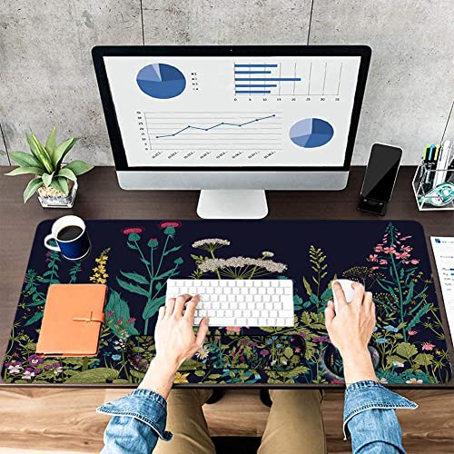 LATEEFAH Desk Mat, Mouse Pad with Wrist Rest, 4-in-1 Large Mouse Pads for Desk, Ergonomic Mouse Pad and Keyboard Wrist Rest Gaming Keyboard Mat for Office, Home - color: 4Pcs-Weeds
