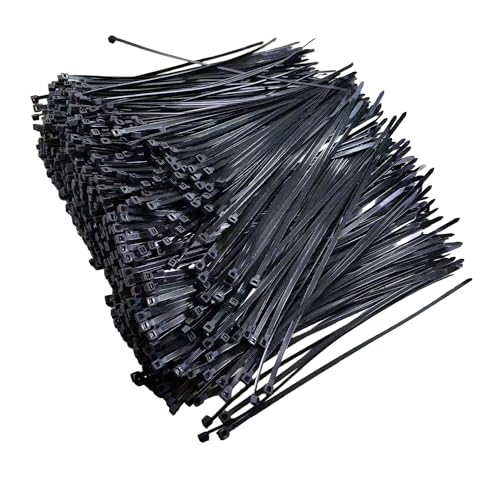 1000 pcs 4 inch Cable Zip Ties Heavy Duty, Premium Plastic Wire Ties with 18 LBS Tensile Strength, UV Resistant Cable Ties, Self-Locking Black Nylon Tie Straps - color: Black, size: 4 inch ( 3 x 100mm )