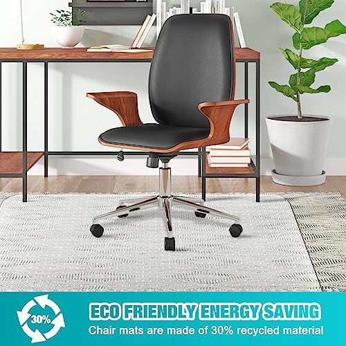 Office Chair Mat for Carpets, 48"x 60" Heavy Duty Clear Plastic Floor Protector, Non-Slip Computer Desk Chair Mat for Low Pile Carpeted Floors, Smooth Rolling Carpet Chair Mat for Home Office - size: 48" x 60"