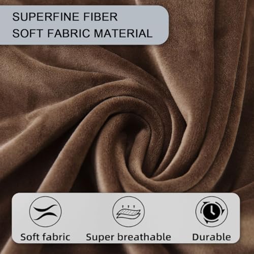 Velvet Armrest Covers for Chairs and Sofas Soft Stretch Couch Arm Cover Set of 2 Non Slip Sofa Armrest Slipcover Furniture Protector for Sofa, Couch, Armchair, Recliner, Coffee - color: Coffee
