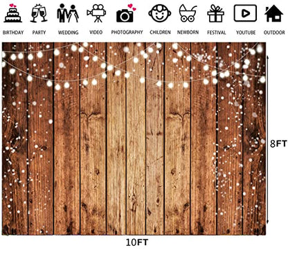 10x8ft Brown Wood Photography Backdrop Photographers Brown Photo Backdrop Retro Wood Wall Backdrop Baby Shower Birthday Party Banners Backdrop 216 - size: 10x8ft
