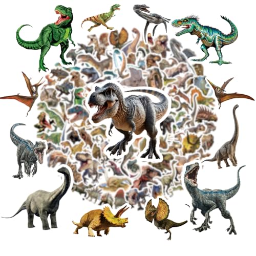 110pcs Jurassic Dinosaur Stickers for Kids Waterproof Vinyl Dino Stickers for Boys Girls Teens Waterbottle Scrapbook Laptop Skateboard Computer (CK-028-A) - style: Jurassic Dinosaur