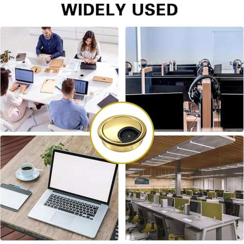 2 PCS Metal Desk Grommet 2 Inch(50mm) Metal Desk Hole Cover for Cables Zinc Alloy Table Cord Hole Cover for Organizing & Hiding Wire Cable - Bronze
