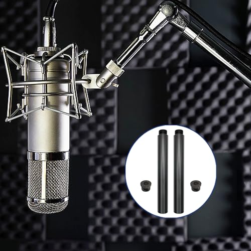 Mic Stand Extension Tube with 3/8" to 5/8" Microphone Extension Pipe Adapter for Mic Booms,Arm Stand 2 Pack