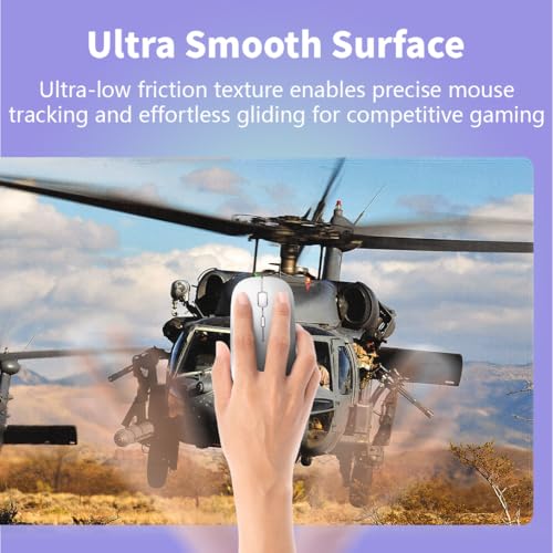 Large Gaming Mouse Pad (31.5" x 15.8") - UH-60 Black Hawk Military Helicopter Gunship Fighter Aircraft, Extra XXL Office Accessories, Premium Stitched Anti-Slip Patriotic Desk Mat - color: Black Hawk Helicopter